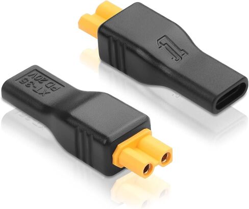 CERRXIAN USB C to XT30 Adapter, Type-C Female Input to XT30 Female Output Power Adapter for RC Lipo Battery Drone -2PCS in Kuwait