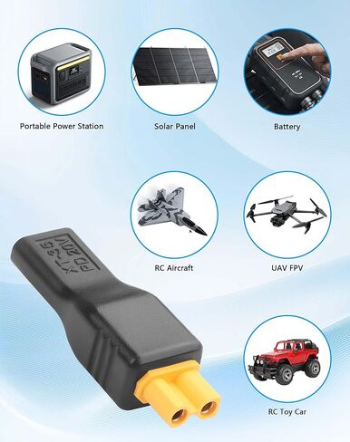 CERRXIAN USB C to XT30 Adapter, Type-C Female Input to XT30 Female Output Power Adapter for RC Lipo Battery Drone -2PCS in Kuwait