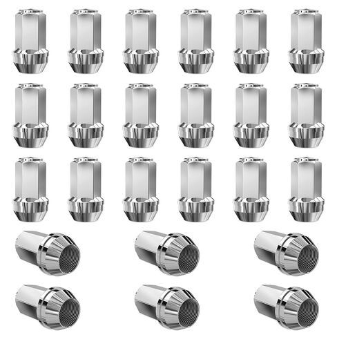 M14x2 Closed End Lug Nuts, 24 Pcs 13/16"(21mm) Hex Chrome Wheel Nuts, 2.2" Length 60° Conical Seat for Factory & Aftermarket Wheels in Saudi Arabia
