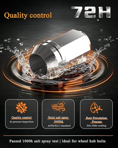 M14x2 Closed End Lug Nuts, 24 Pcs 13/16"(21mm) Hex Chrome Wheel Nuts, 2.2" Length 60° Conical Seat for Factory & Aftermarket Wheels in Saudi Arabia
