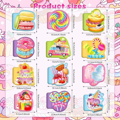 24 Pieces Candyland Themed Mini Notebooks Bulk 12 Distinct Cute Candy Designs Blank Inner Pages Small Pocket Notepads for Birthday Party Favors Back to School Gifts Classroom Prizes Party Souvenirs in Saudi Arabia