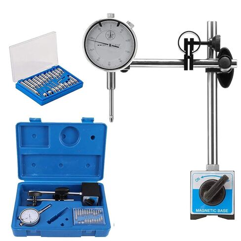 0-1.0" Dial Indicator with Magnetic Base， Adjustable Long Arm Magnetic Dial Indicator Professional Dial Gauge 0.001" in Saudi Arabia