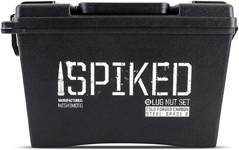 Mishimoto Spiked Lug Nuts, M14x1.5, 32-PC Set, Red in Kuwait
