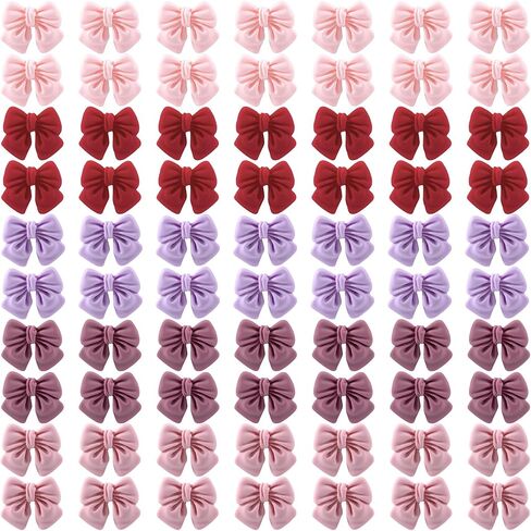 Incinkod 75 Pcs 3 Color Assorted Mini Resin Bows Flatback Charms, Cute Bow Embellishments Bulk for Hair Clips, Jewelry Making, Valentines, Galentine in Saudi Arabia