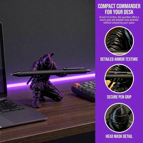 Ninja Pen Holder for Desk - Cool Samurai Figurine Pencil Stand & Office Decor, Gifts for Men in Saudi Arabia