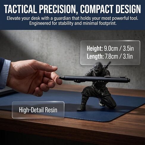 Ninja Pen Holder for Desk - Cool Samurai Figurine Pencil Stand & Office Decor, Gifts for Men in Saudi Arabia