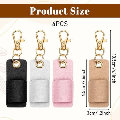 Lanyard Pen-Holder, Portable Anti-Lost Pen Holder, Pen-Lanyards Pencil Badge Holder Pocket PU Leather Pen Keychain for Pencil Badges Clipboard Nurses Office Courier(Black+White+Pink+Khaki) in Kuwait