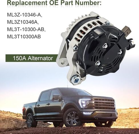 ML3Z-10346-A Alternator 150A Compatible With Ford F150 2.7L 3.3L 3.5L 2021-2023, ML3Z10346A, ML3T10300AB in Saudi Arabia