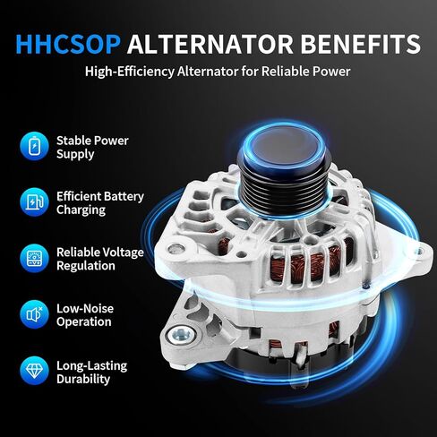 New Alternator Replacement for 2011 2012 2013 2014 2015 2016 2017 Hyundai Elantra, 13-14 Elantra Coupe, 13-17 Elantra GT, 14-16 Kia Forte Forte5 Forte Koup, 12-13 Soul L4 1.8 2.0L 2610428 37300-2E200 in Kuwait