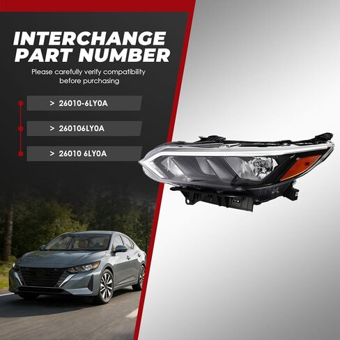 Nakkaa Driver Side Headlight Assembly Compatible with Sentra S/SV 2024-2025 Headlamp 260606LY0A (Left) in Kuwait
