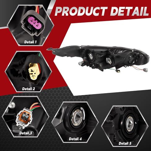Nakkaa Driver Side Headlight Assembly Compatible with Sentra S/SV 2024-2025 Headlamp 260606LY0A (Left) in Kuwait