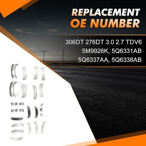 5Q6337AA 6Q6211AA 1Set Con Rod & Crankshaft Main Bearing Set for Range Rover Discovery for Jaguar 3.0 TDV6 SDV6 306DT Replaces OE 5Q6337AA 6Q6211AA in Kuwait