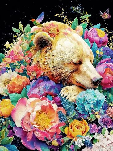 Colorful Flowers Elephant 5D Diamond Painting Kits for Adults,Butterfly Diamond Art, Full Drill Round Rhinestone Dot Gem Art Crafts, DIY Paint with Diamonds for Home Wall Decor 12x16 Inch in Kuwait