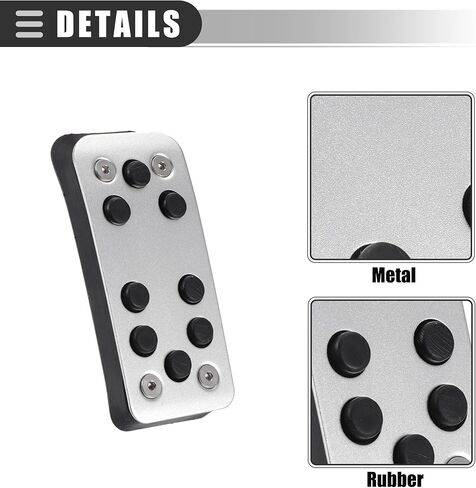 Motoforti Car Manual Transmission Fuel Brake Dead Pedal Cover Set, for Ford Focus 2 3 4 MK2 MK3 MK4 Kuga Escape RS ST 2005-2017, Metal, Black Silver Tone, 1 Set in Kuwait