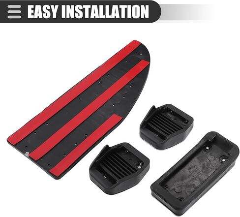 Motoforti Car Manual Transmission Fuel Brake Dead Pedal Cover Set, for Ford Focus 2 3 4 MK2 MK3 MK4 Kuga Escape RS ST 2005-2017, Metal, Black Silver Tone, 1 Set in Kuwait