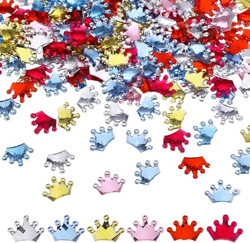 Shimmeroo 200Pcs Mini Resin Crown Flat Back, 1.8cm Multicolor Acrylic Crowns Charms, Small Flatback Crowns for Decorating Scrapbooks, Mobile Phone Cases Clothing DIY Crafts in Kuwait