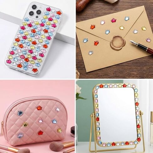 Shimmeroo 200Pcs Mini Resin Crown Flat Back, 1.8cm Multicolor Acrylic Crowns Charms, Small Flatback Crowns for Decorating Scrapbooks, Mobile Phone Cases Clothing DIY Crafts in Kuwait