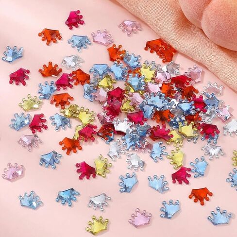 Shimmeroo 200Pcs Mini Resin Crown Flat Back, 1.8cm Multicolor Acrylic Crowns Charms, Small Flatback Crowns for Decorating Scrapbooks, Mobile Phone Cases Clothing DIY Crafts in Kuwait