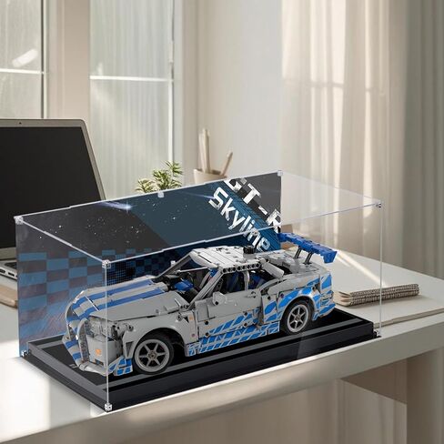 3MM Acrylic Display Case Compatible with Lego 42210 Technic 2 Fast 2 Furious,Dustproof High Definition Printing Box Fit for Lego Nissan Skyline GT-R (R34) Car Home Gift for Adult Children(Case Only) in Kuwait