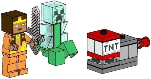 حزمة الورق والرقائق المعدنية من Lego Minecraft: Hero وCharged Creeper وTNT Launcher in Kuwait