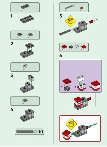 حزمة الورق والرقائق المعدنية من Lego Minecraft: Hero وCharged Creeper وTNT Launcher in Kuwait