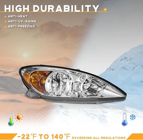 WEELMOTO Headlights for 2002-2004 Toyota Camry(LE/XLE) Headlight Assembly Compatible with 2002 2003 2004 Camry L+R Side Headlamp in Kuwait
