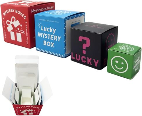 4 PCS Colorful Prank Gift Box, Stackable Surprise Nesting Boxes Assorted Sizes, Lucky Mystery Box Funny Gag Gift for Birthday Weddings Anniversaries Christmas in Saudi Arabia