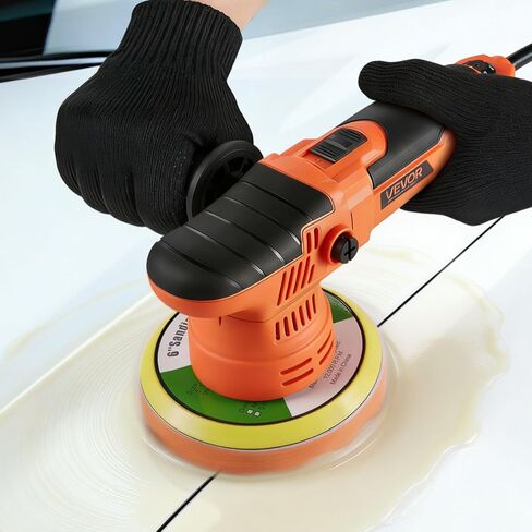 VEVOR Car Buffer Polisher, 6-Inch Dual Action Polisher Buffer Waxer, 650W 6 Variable Speeds 2000-6800RPM Random Orbital Polisher Kit for Cars Detailing, Waxing, Polishing in Kuwait