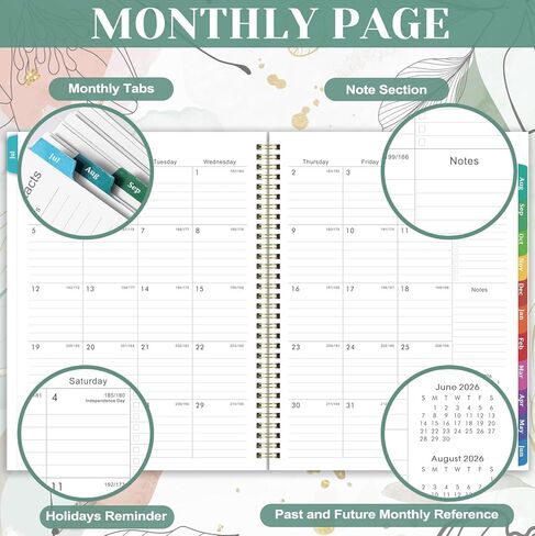 2024-2027 Pocket Planner - Pocket Planner (36-Month) with 60 Notes Pages, July. 2024 - June. 2026, 6.6" x 3.9", 3 Year Monthly Planner with Contacts, Pen Holder, Back Pocket with Thick Paper - Green in Saudi Arabia