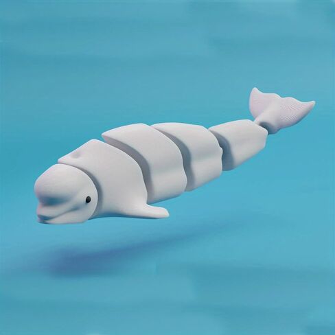 3D Printed Articulated Shark/Orca Killer Whale/Beluga Whale Fidget Toy - Flexible Stress Relief Desk Decor for Adults Kids in Kuwait