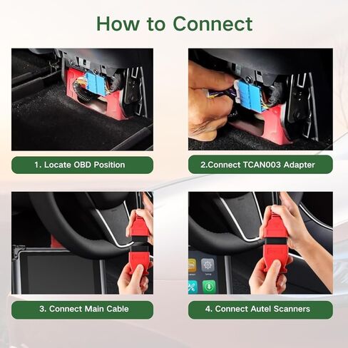 for Autel Original TCAN003 Splitter Diagnostic Cable for Tesla Y/S/X / 3,20 Pin + 12 Pin to 16 Pin OBDII Adapter OBD2 Connector Work with Autel Scanner MaxiSys Ultra MS909 Elite II PRO in Saudi Arabia