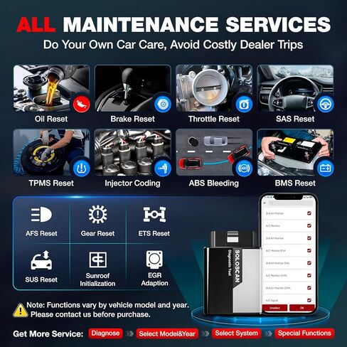 Kingbolen Soloscan for Honda Acura OBD2 Scanner Bluetooth, Bidirectional Test Full System Diagnostic Scan Tool for Android & iOS, All Reset Services, AutoVin, Lifetime No Subscriptions in Kuwait