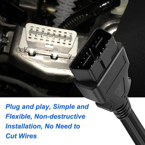 كابل MEIRIYFA Obd2 Splitter Y من 1 ذكر إلى 2 أنثى 16Pin Obd II كابل محول موصل تمديد مقسم تشخيصي لمركبات Obd2 - 30 سم/11.81 بوصة in Kuwait