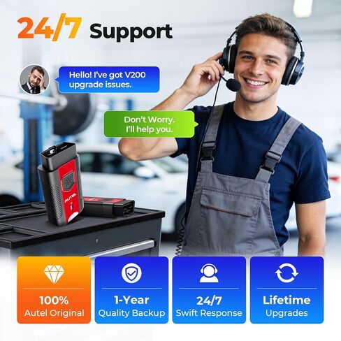 Autel VCI200 Wireless Diagnostic Dongle with CAN FD & DoIP, OBD2 Bluetooth Adapter Connector V200, Upgrade of V150 V100 VCI150 VCI100, Compatible with KM100, MS906 Series, ITS600, BT608, BT609 in Kuwait