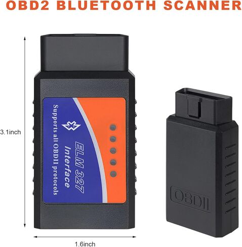 ELM327 OBD2 Bluetooth Adapter, OBDII Bluetooth Scanner Car Code Reader Reset Adapter, ELM327 Fault Diagnostic Scan Tool Compatible with OBD2 Vehicles, Car Accessories in Saudi Arabia