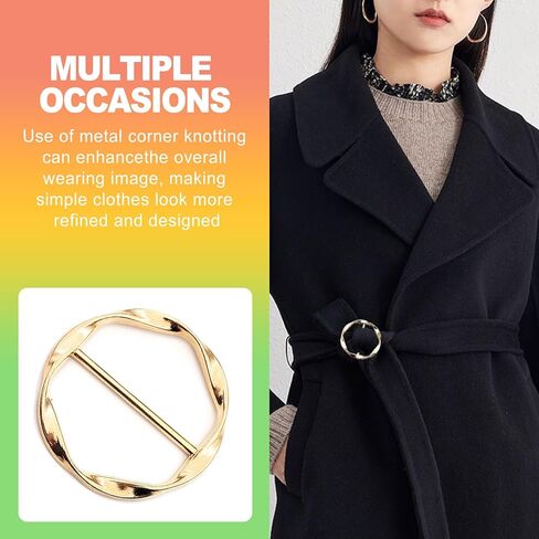 ZukoCert 6 Pcs Metal Shirt Clips - T-Shirt Tie Rings for a Stylish Side Knot & Versatile Scarf Ring Buckle, Fashion Accessories as Shirt Ties Clips for Women, Clothing Cinch Tool in Saudi Arabia