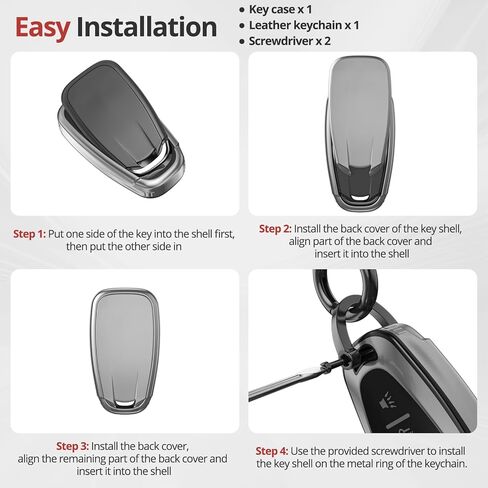 For Chevy Key Fob Cover Accessories- Matte TPU Key Fob Cover with Leather Keychain for Equinox Malibu Camaro Cruze Blazer Traverse Trax and More. (Matte Gray, 5-Buttons) in Saudi Arabia