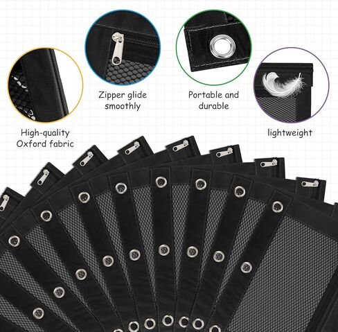 IKAYAS 3 Pack Pencil Pouch for 3 Ring Binder with Zipper, Pencil Pouch Bags for Classroom, Black in Saudi Arabia