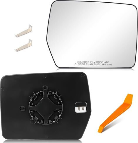AUTOKAY Right Passenger Side Mirror Glass with Power Heated Fits for Ford F-150 2011 2012 2013 2014, Passenger Side Mirror Exterior Rearview Mirror Replaces 4L3Z-17K707-DA in Kuwait