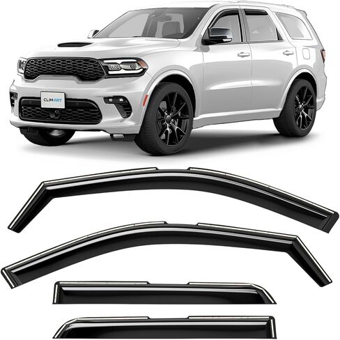 CLIM ART in-Channel Incredibly Durable Rain Guards for Dodge Durango 2011-2026, Original Window Deflectors, Vent Window Visors, Vent Deflector, 4 pcs. - 611281 in Kuwait
