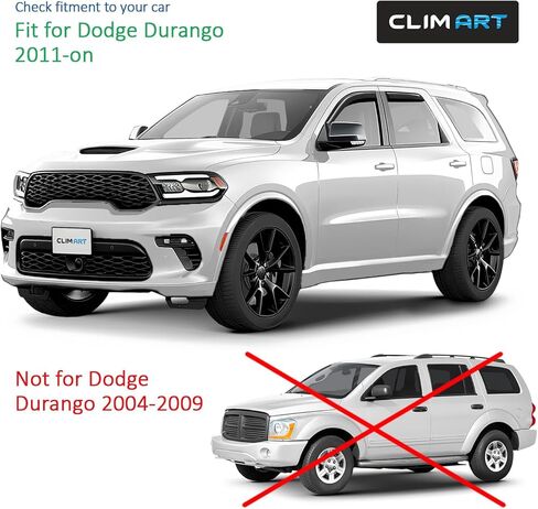 CLIM ART in-Channel Incredibly Durable Rain Guards for Dodge Durango 2011-2026, Original Window Deflectors, Vent Window Visors, Vent Deflector, 4 pcs. - 611281 in Kuwait