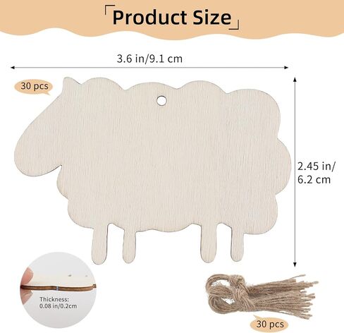 30 Pack 4 Inch Unfinished Wood Mouse Head Cutouts, Wooden Mouse Head Hanging Ornaments, DIY Craft Gift Tags for Home Party Decoration Art Crafts in Saudi Arabia