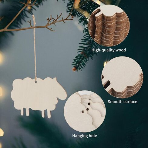30 Pack 4 Inch Unfinished Wood Mouse Head Cutouts, Wooden Mouse Head Hanging Ornaments, DIY Craft Gift Tags for Home Party Decoration Art Crafts in Saudi Arabia