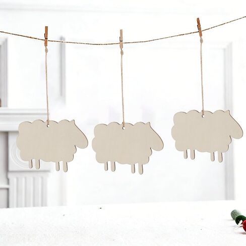30 Pack 4 Inch Unfinished Wood Mouse Head Cutouts, Wooden Mouse Head Hanging Ornaments, DIY Craft Gift Tags for Home Party Decoration Art Crafts in Saudi Arabia