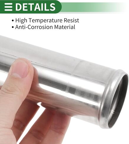 Motoforti 2" Straight Exhaust Pipe Tube T201 Stainless Steel DIY Custom Car Modified Tubing Piping 10" Leg Length with Double Bead Roll Surface Polishing in Kuwait