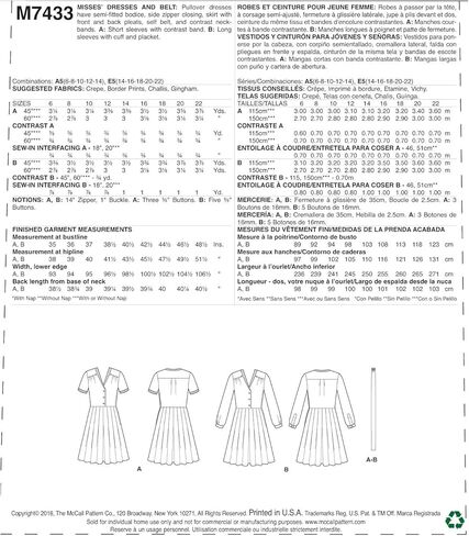 McCall's Patterns Misses' Inverted Notch-Collar Shirt Dresses and Belt Sewing Pattern, E5 (14-16-18-20-22) in Saudi Arabia