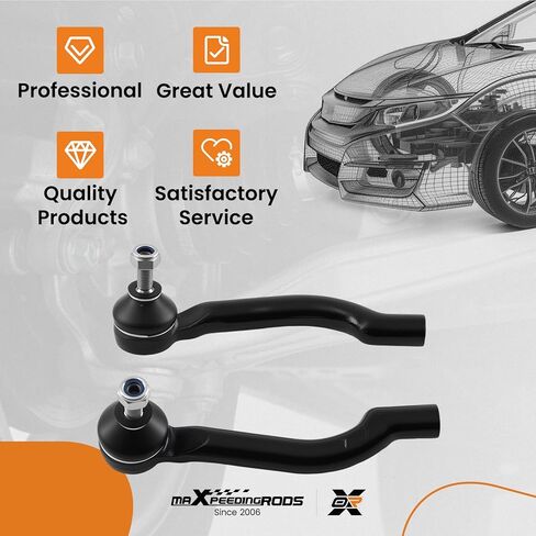 Maxpeedingrods 2 قطعة نهاية قضيب ربط خارجي أمامي لنيسان روج 2008-2013 نيسان روج سيليكت 2014-2015، ES800582 ES800583 نهاية قضيب ربط التوجيه in Kuwait