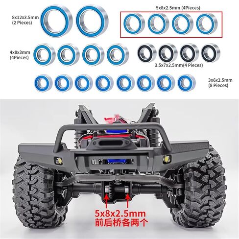 RC Car Parts Compatible with TRX4M for Bronco for Defender 1/18 RC Crawler Car Replacement Parts 22Pcs Sealed Ball Bearing Set in Saudi Arabia
