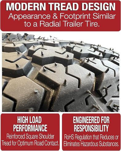 eCustomrim Trailer Tire Rim Assembly ST175/80D13 B78-13 13 Inch Load C 5 Lug White Wheel - 2 Year Warranty w/Roadside in Kuwait