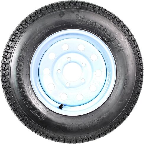 eCustomrim Trailer Tire Rim Assembly ST175/80D13 B78-13 13 Inch Load C 5 Lug White Wheel - 2 Year Warranty w/Roadside in Kuwait